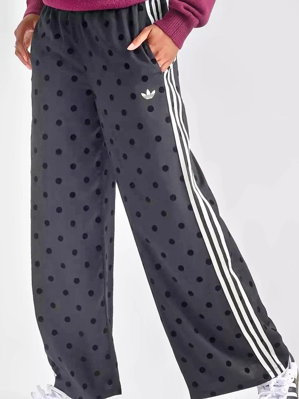 adidas Satin Polka Dots Wide Leg Pant Black & White